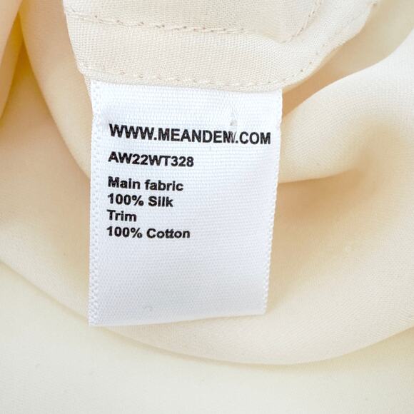 ME+EM Silk Longline Tux Shirt in Cream & Soft White UK6|US2|XS - Picture 6 of 10